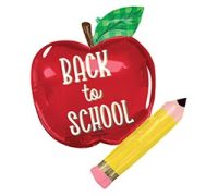 Helium Balloon Back to School Apple