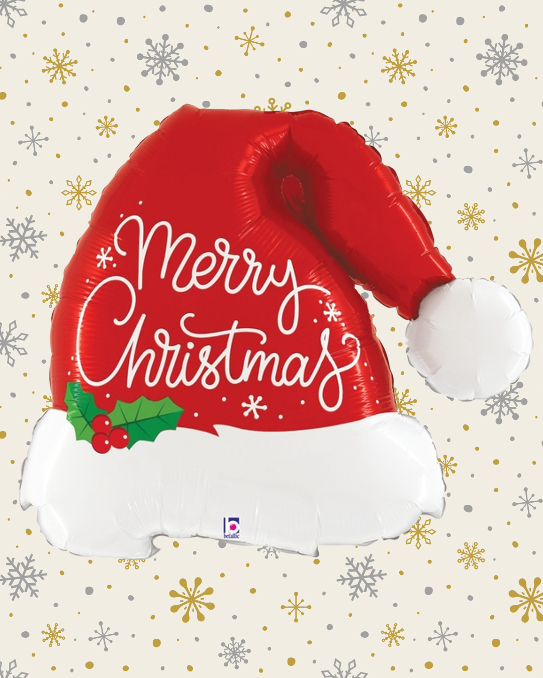🎅 Santa Hat “Merry Christmas” Foil Balloon